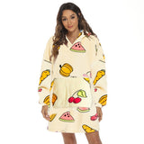 Adult Hoodie Blanket Oversized Super Soft Wearable Flannel Hooded Sweatshirt