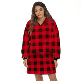 Adult Hoodie Blanket Oversized Super Soft Wearable Flannel Hooded Sweatshirt