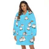 Adult Hoodie Blanket Oversized Super Soft Wearable Flannel Hooded Sweatshirt