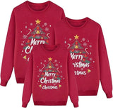 Xmas Jumper Long Sleeve Round Neck Matching Family Merry Christmas Sweatshirts