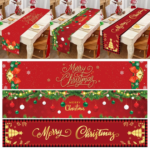 Christmas Xmas Table Runners Home Party Decoration Tablecloth Navidad Noel Kerst