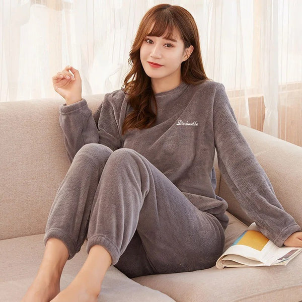 Ladies Teddy Fleece Jumpsuit 40-70kg Womens Large Size Warm Pajamas Homewares