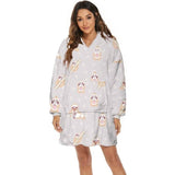 Adult Hoodie Blanket Oversized Super Soft Wearable Flannel Hooded Sweatshirt