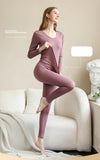 Ladies Long Johns Cotton Thermal Underwear Women Warm & Cozy Long Sleeve Vest