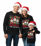 Black Xmas Jumper Christmas with My Family Sweatshirts for Men's Women's & Kids