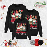 Black Xmas Jumper Christmas with My Family Sweatshirts for Men's Women's & Kids