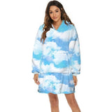 Adult Hoodie Blanket Oversized Super Soft Wearable Flannel Hooded Sweatshirt