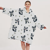 Adult Hoodie Blanket Oversized Super Soft Wearable Flannel Hooded Sweatshirt