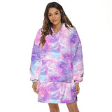 Adult Hoodie Blanket Oversized Super Soft Wearable Flannel Hooded Sweatshirt