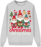Grey Xmas Jumper Christmas with My Family Sweatshirts for Men's Women's & Kids