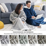 Teddy Fleece Thermal Oversized Hoodie Blanket with Sleeves Wearable Soft Throw
