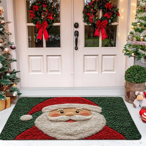 Father Christmas Door Mat Indoor & Outdoor Xmas Carpet Floor Rugs Santa Cruz